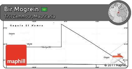 Blank Simple Map of Bir Mogrein