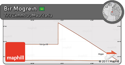 Classic Style Simple Map of Bir Mogrein, cropped outside