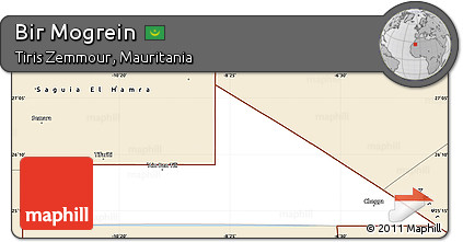 Classic Style Simple Map of Bir Mogrein