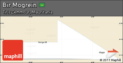 Classic Style Simple Map of Bir Mogrein, single color outside