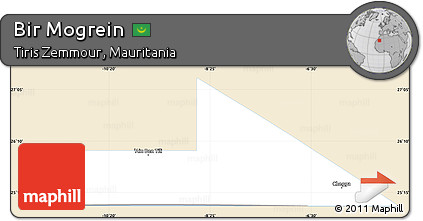 Classic Style Simple Map of Bir Mogrein, single color outside