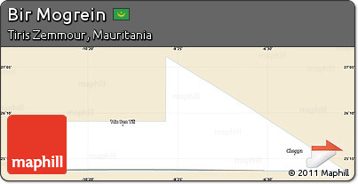 Classic Style Simple Map of Bir Mogrein, single color outside