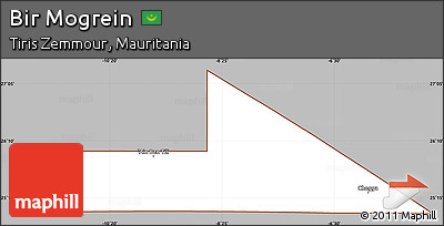 Gray Simple Map of Bir Mogrein, cropped outside