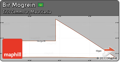 Gray Simple Map of Bir Mogrein, cropped outside