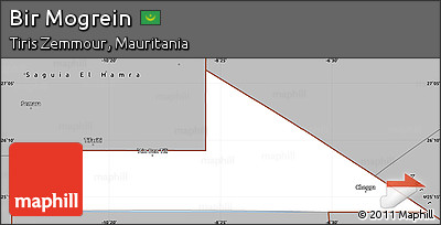 Gray Simple Map of Bir Mogrein