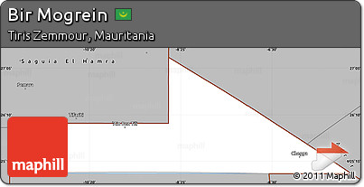 Gray Simple Map of Bir Mogrein