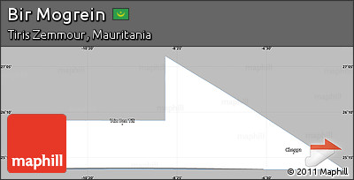 Gray Simple Map of Bir Mogrein, single color outside
