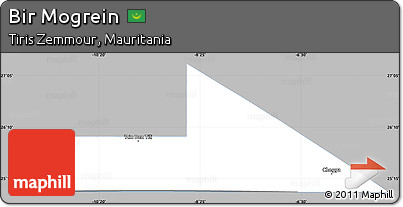 Gray Simple Map of Bir Mogrein, single color outside