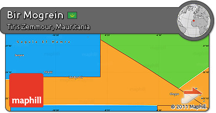 Political Simple Map of Bir Mogrein