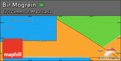 Political Simple Map of Bir Mogrein