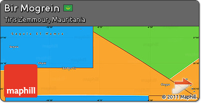 Political Simple Map of Bir Mogrein