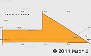 Political Simple Map of Bir Mogrein, single color outside, borders and labels