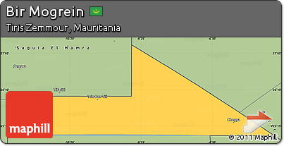 Savanna Style Simple Map of Bir Mogrein