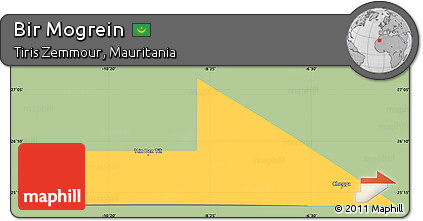 Savanna Style Simple Map of Bir Mogrein, single color outside