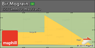 Savanna Style Simple Map of Bir Mogrein, single color outside