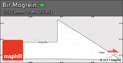 Silver Style Simple Map of Bir Mogrein, cropped outside
