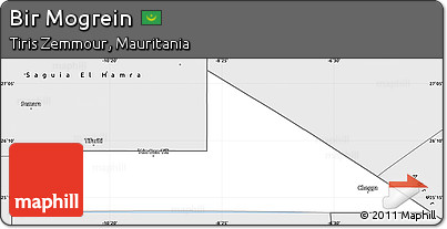 Silver Style Simple Map of Bir Mogrein