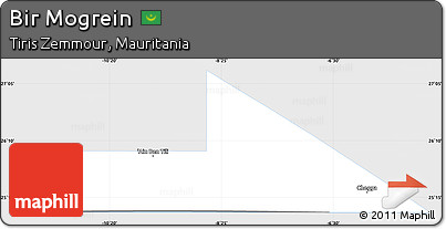 Silver Style Simple Map of Bir Mogrein, single color outside