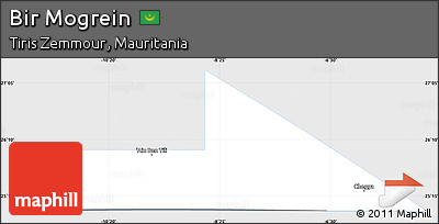 Silver Style Simple Map of Bir Mogrein, single color outside