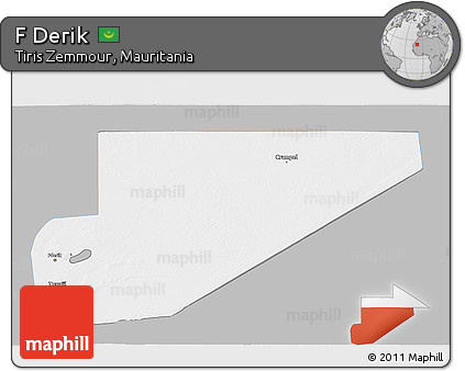 Gray 3D Map of F Derik, single color outside