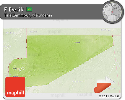 Physical 3D Map of F Derik, lighten