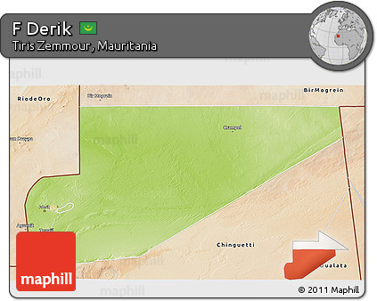 Physical 3D Map of F Derik, satellite outside