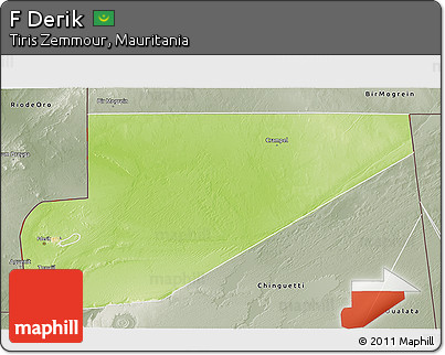 Physical 3D Map of F Derik, semi-desaturated