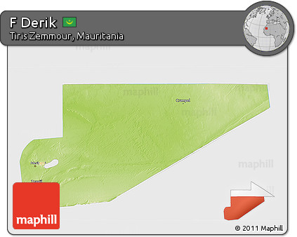 Physical 3D Map of F Derik, single color outside