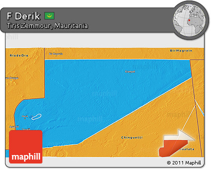 Political 3D Map of F Derik