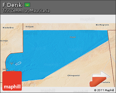 Political 3D Map of F Derik, satellite outside