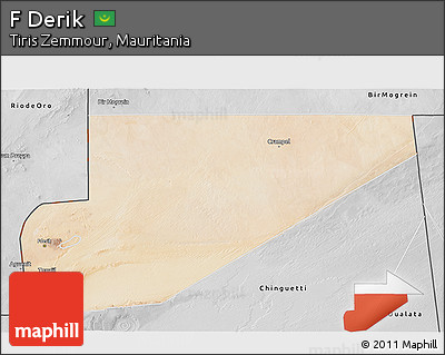 Satellite 3D Map of F Derik, desaturated