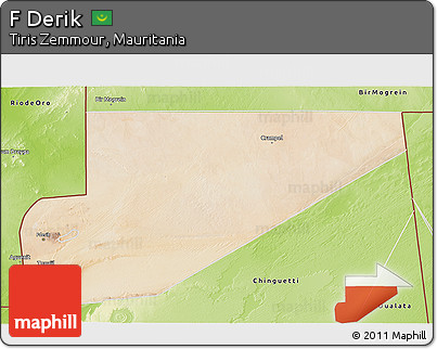 Satellite 3D Map of F Derik, physical outside