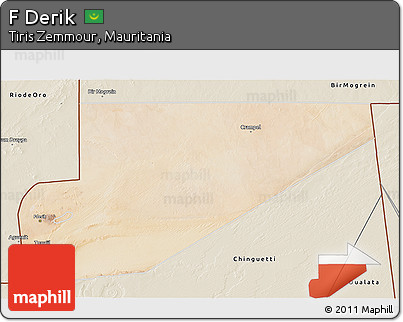 Satellite 3D Map of F Derik, shaded relief outside