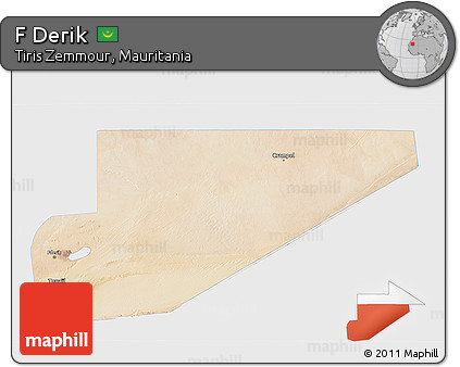 Satellite 3D Map of F Derik, single color outside