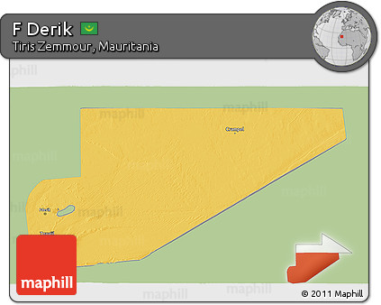Savanna Style 3D Map of F Derik, single color outside