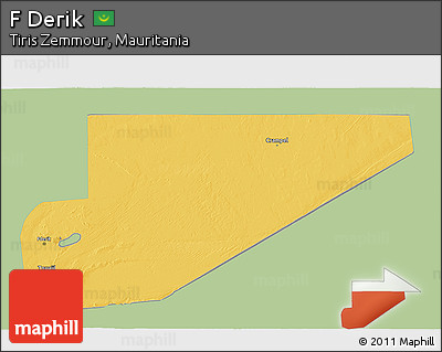 Savanna Style 3D Map of F Derik, single color outside