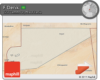 Shaded Relief 3D Map of F Derik, satellite outside