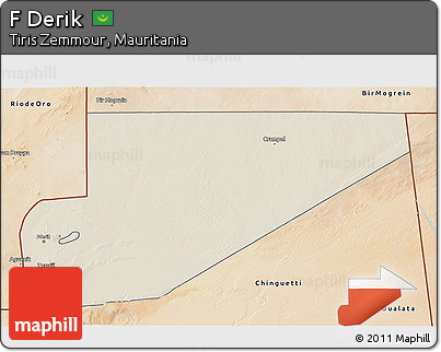 Shaded Relief 3D Map of F Derik, satellite outside