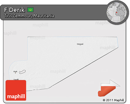 Silver Style 3D Map of F Derik, single color outside