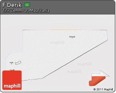 Silver Style 3D Map of F Derik, single color outside
