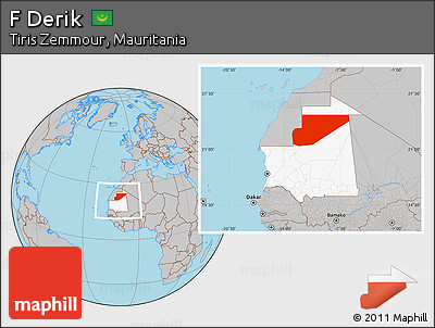 Gray Location Map of F Derik, highlighted country, within the entire country
