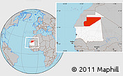 Gray Location Map of F Derik, highlighted country, within the entire country