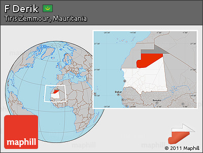 Gray Location Map of F Derik, highlighted country, highlighted parent region, within the entire country