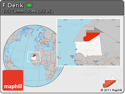Gray Location Map of F Derik, highlighted country, highlighted parent region, within the entire country