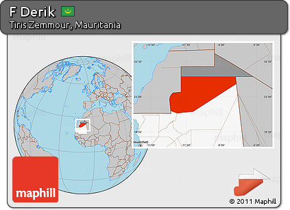 Gray Location Map of F Derik, highlighted country, highlighted parent region