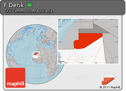Gray Location Map of F Derik, highlighted country, highlighted parent region, hill shading