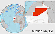 Gray Location Map of F Derik, highlighted country