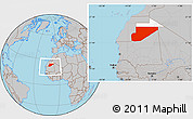 Gray Location Map of F Derik, highlighted parent region, within the entire country