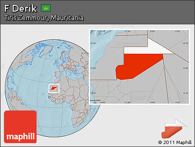Gray Location Map of F Derik, highlighted parent region, hill shading