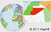 Political Location Map of F Derik, highlighted country